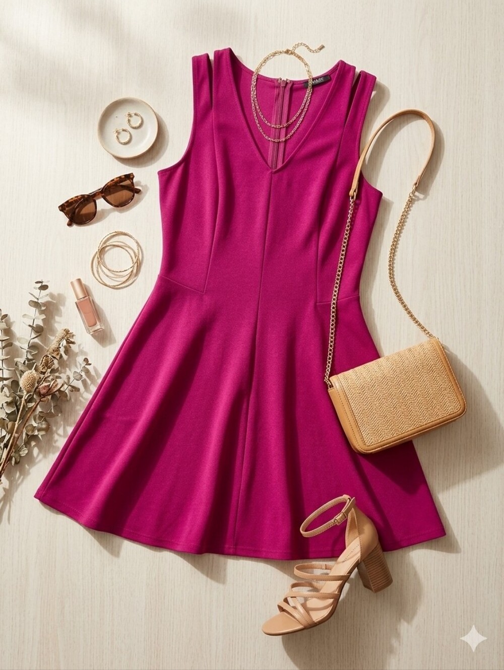 bobiBLACK Sleeveless Fit and Flare Dress